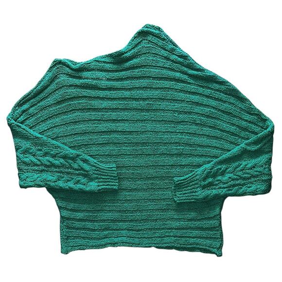 NWT Willow & Root Off the Shoulder Open Weave Cable Knit Dolman Sweater M - Picture 5 of 7